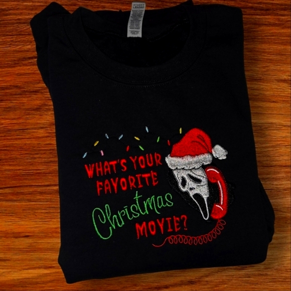 Scream Ghost Face Horror Movie Ugly Christmas embroid - Picture 3 of 3
